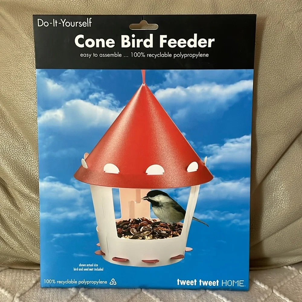 NIB Red Cone Bird House & Feeder Set. Qty. 2